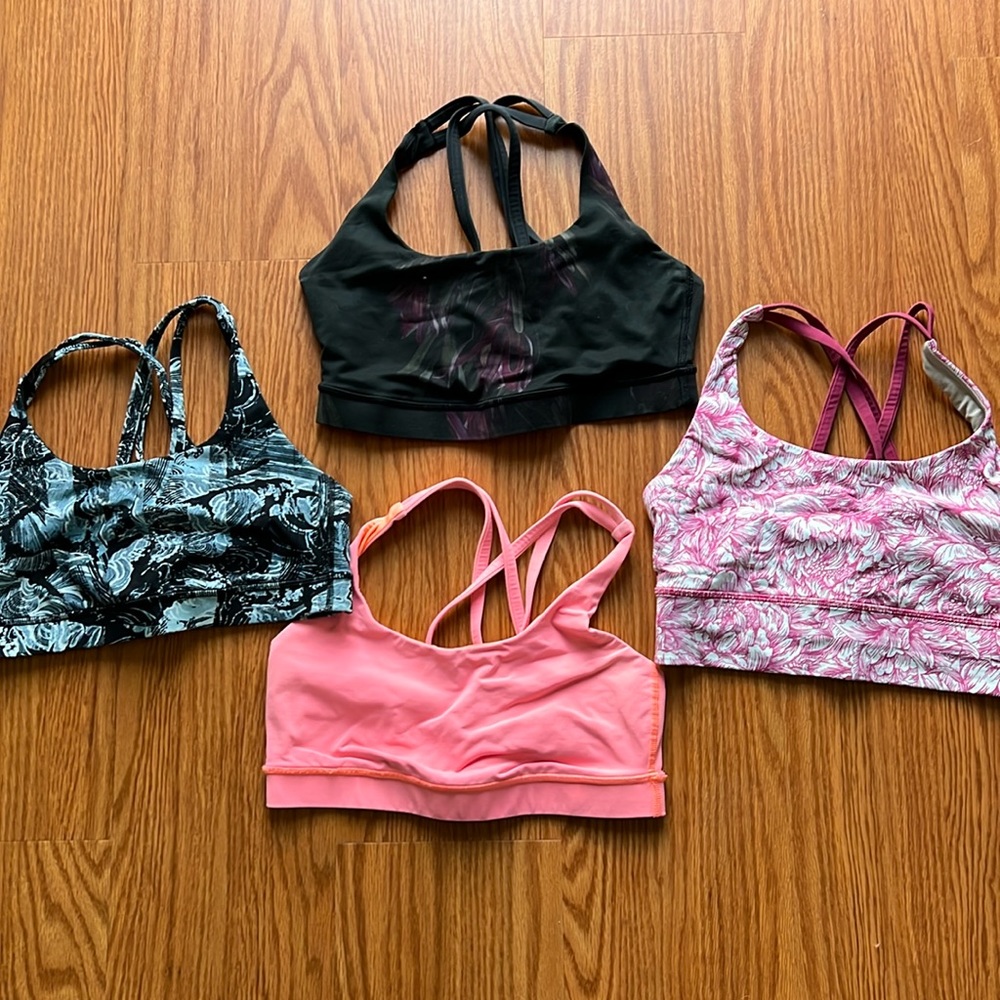 Lot of 4 Lululemon Energy Sports Bras Size 6